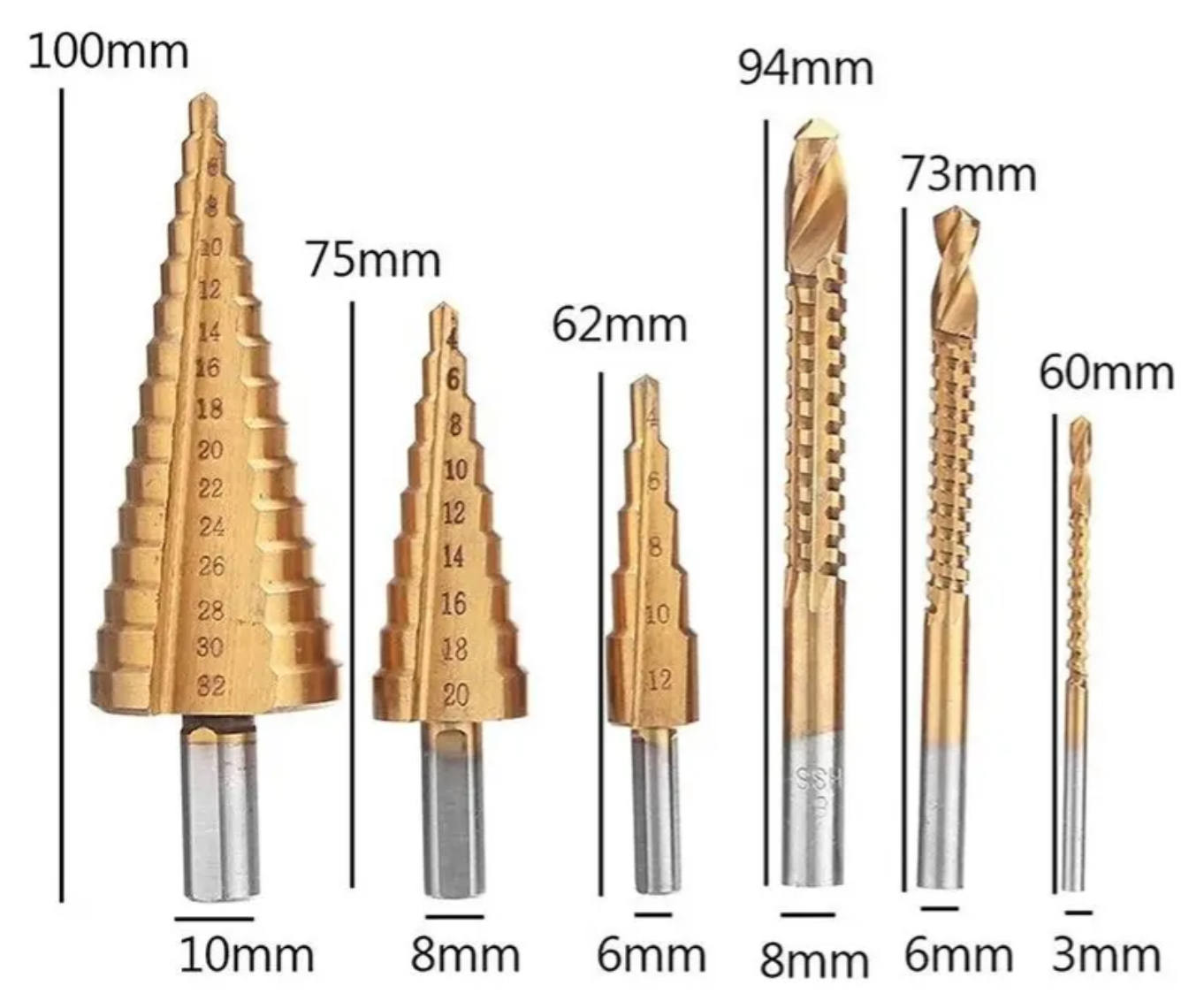Vista 3 de Kit de 6 Brocas Escalonadas